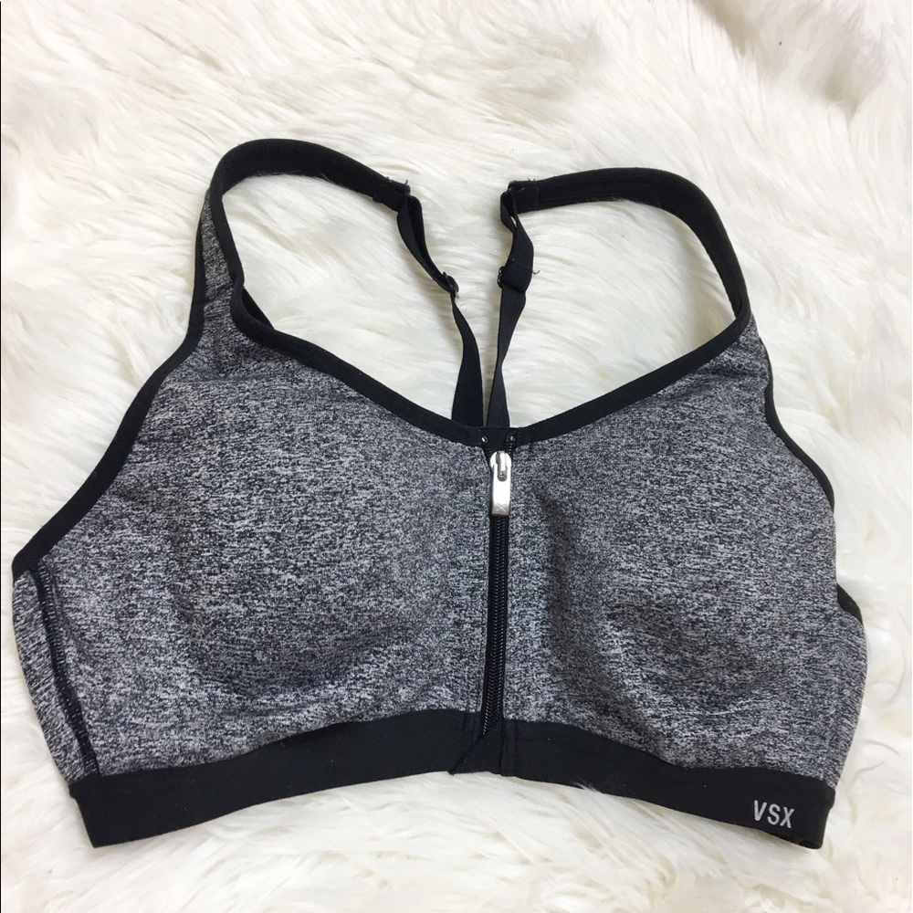 VS Gray Front Close Knockout Sport Bra