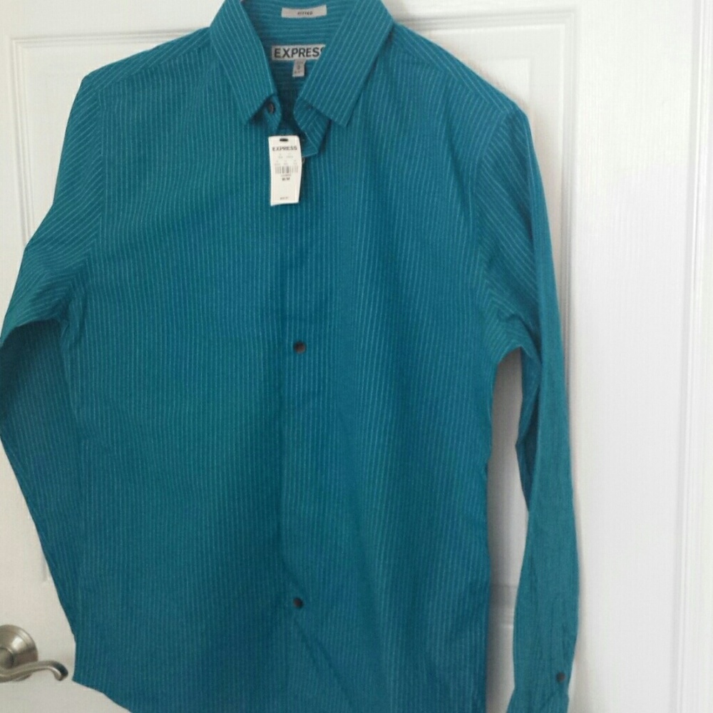Express peacock blue shirt