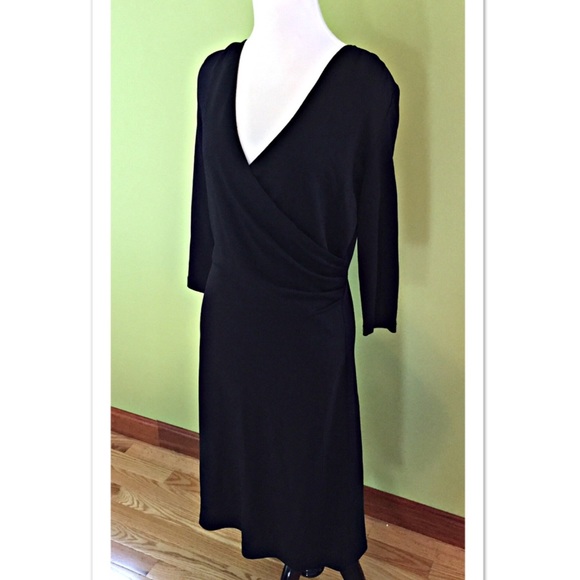 Lily Dresses & Skirts - Lily Black Faux Wrap Dress