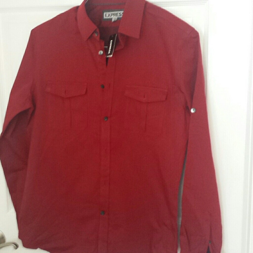 Express wine red color shirt
