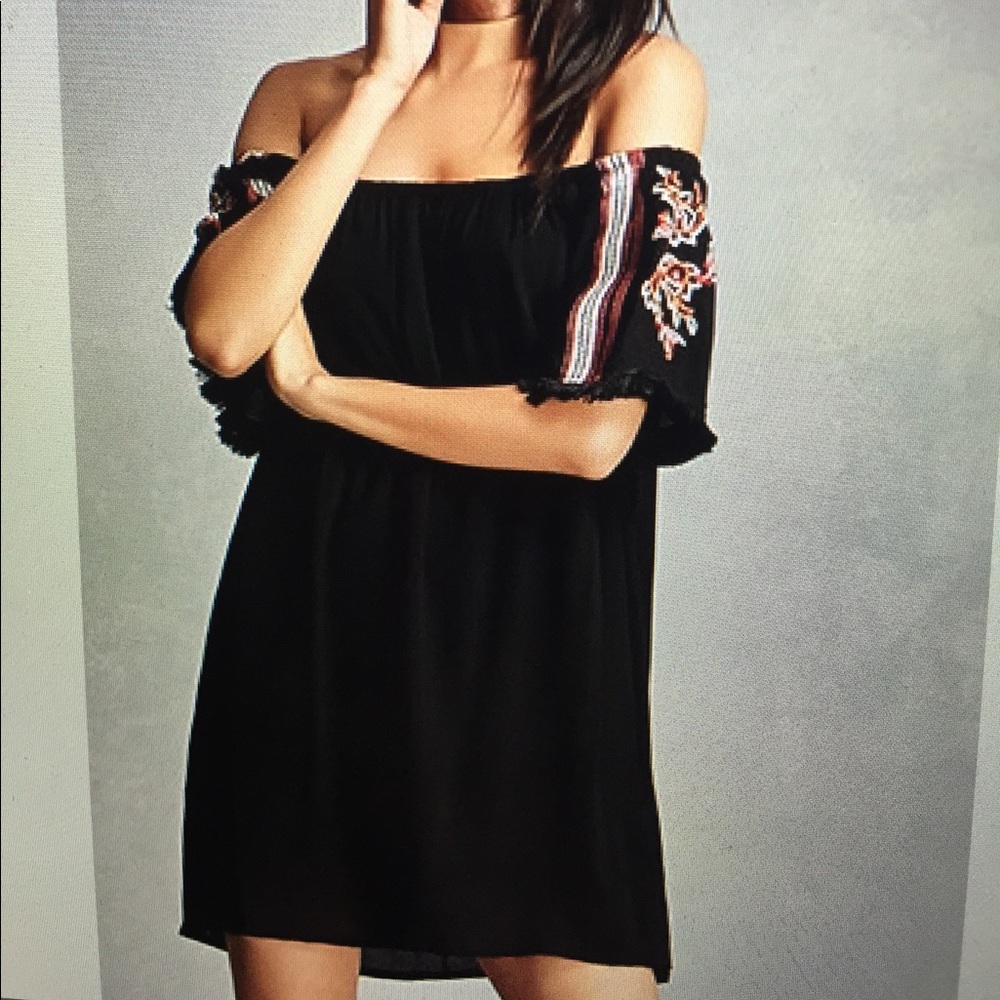 Paisley Embroidered Mini Dress