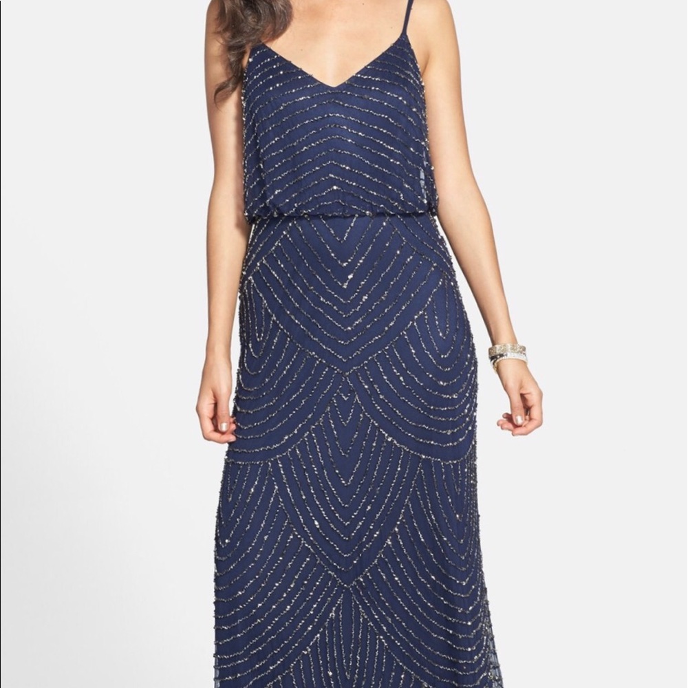 Adrianna Papell Embellished Blouson Gown