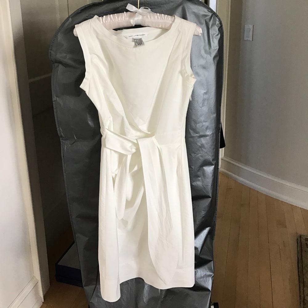 White Diane von Furstenberg dress
