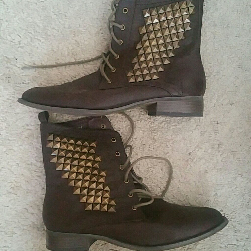Brown high top boots