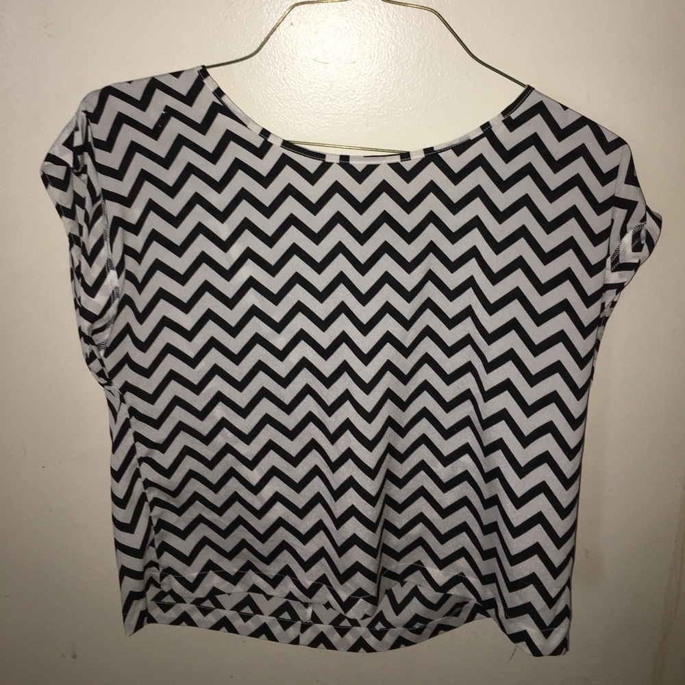 Black and off white, top.
