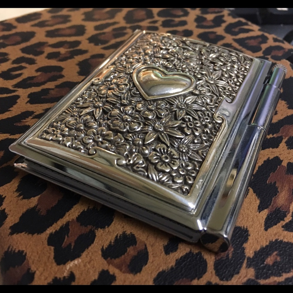 Brighton Silver Notepad/Pen Holder-Purse size