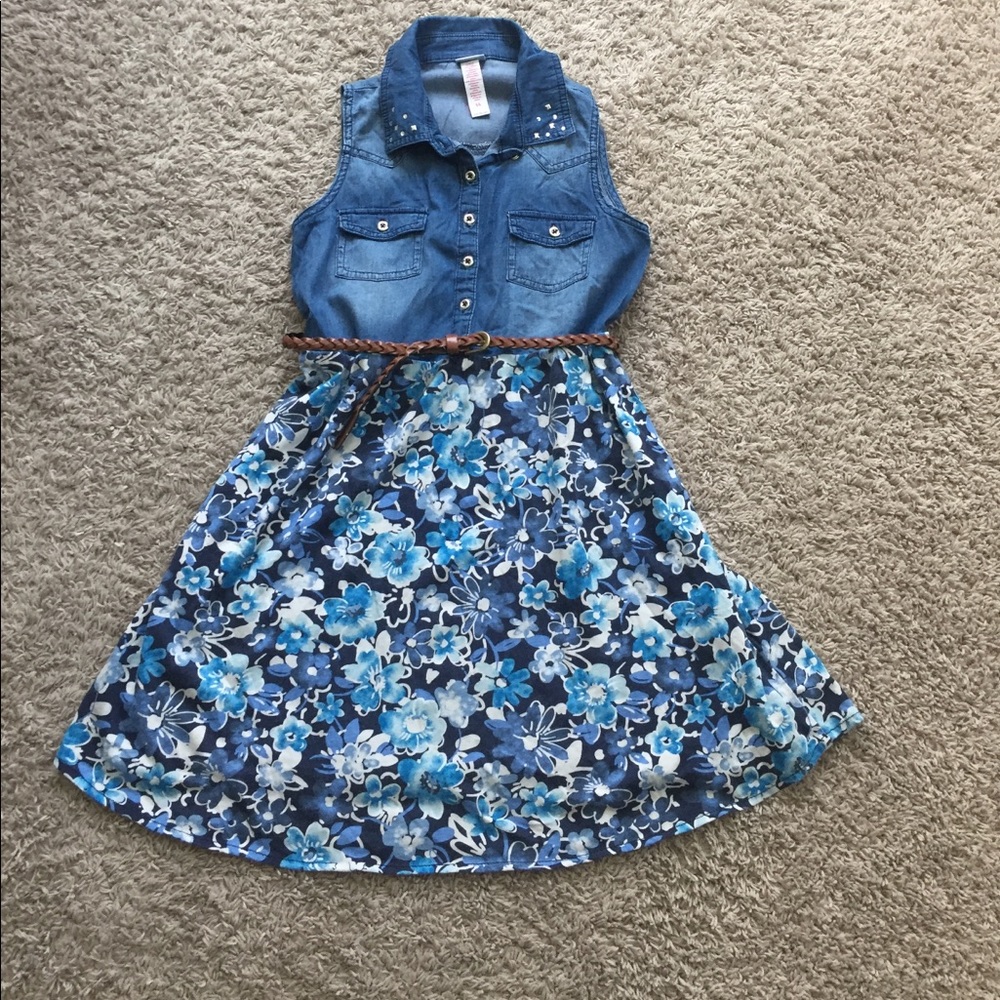 Justice Girls Sleeveless Dress with Belt