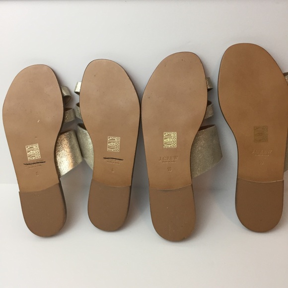J.Crew Bali Dusted Gold Leather Sandals 8,10 - Picture 3 of 3