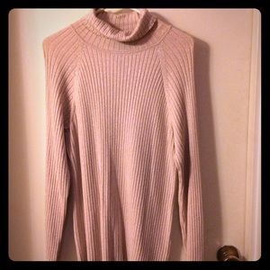 Silver pink lovely sweater with turtle neck