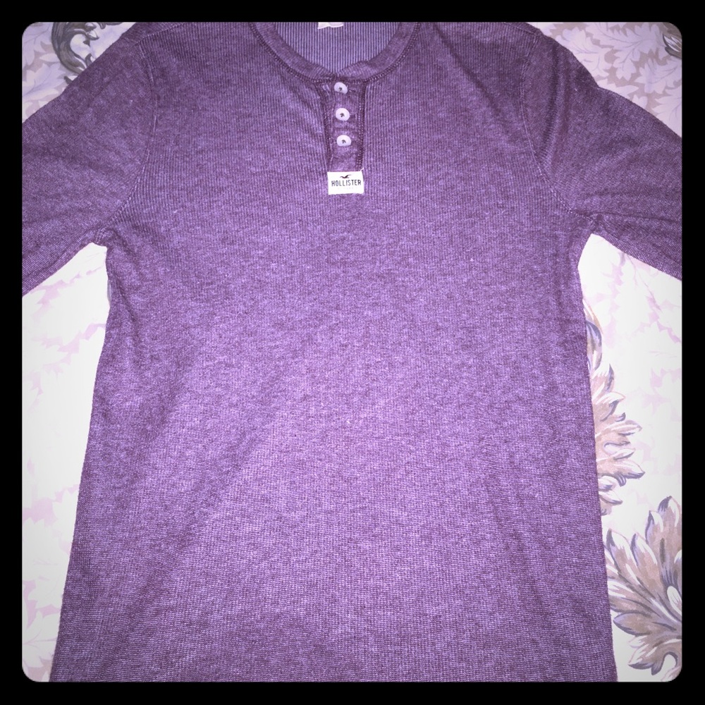 Burgundy Hollister buttoned long sleeve
