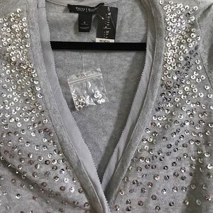 Small grey sequin cardi White House Black Market