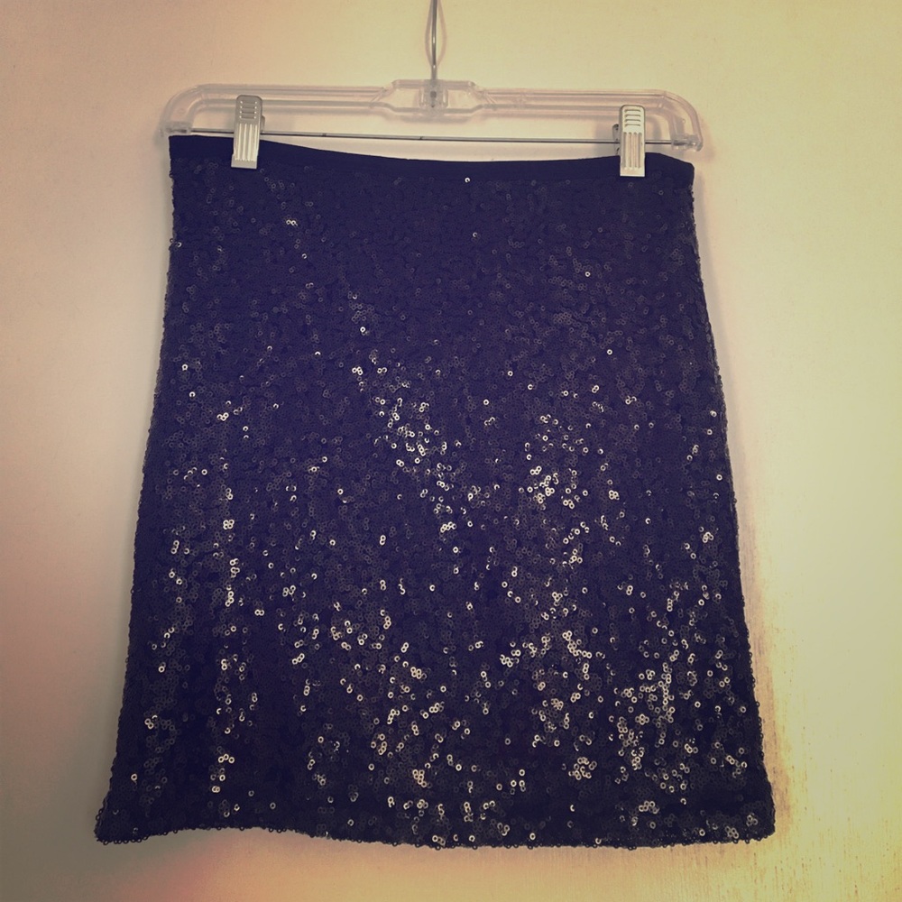 Full Sequined Black Skirt