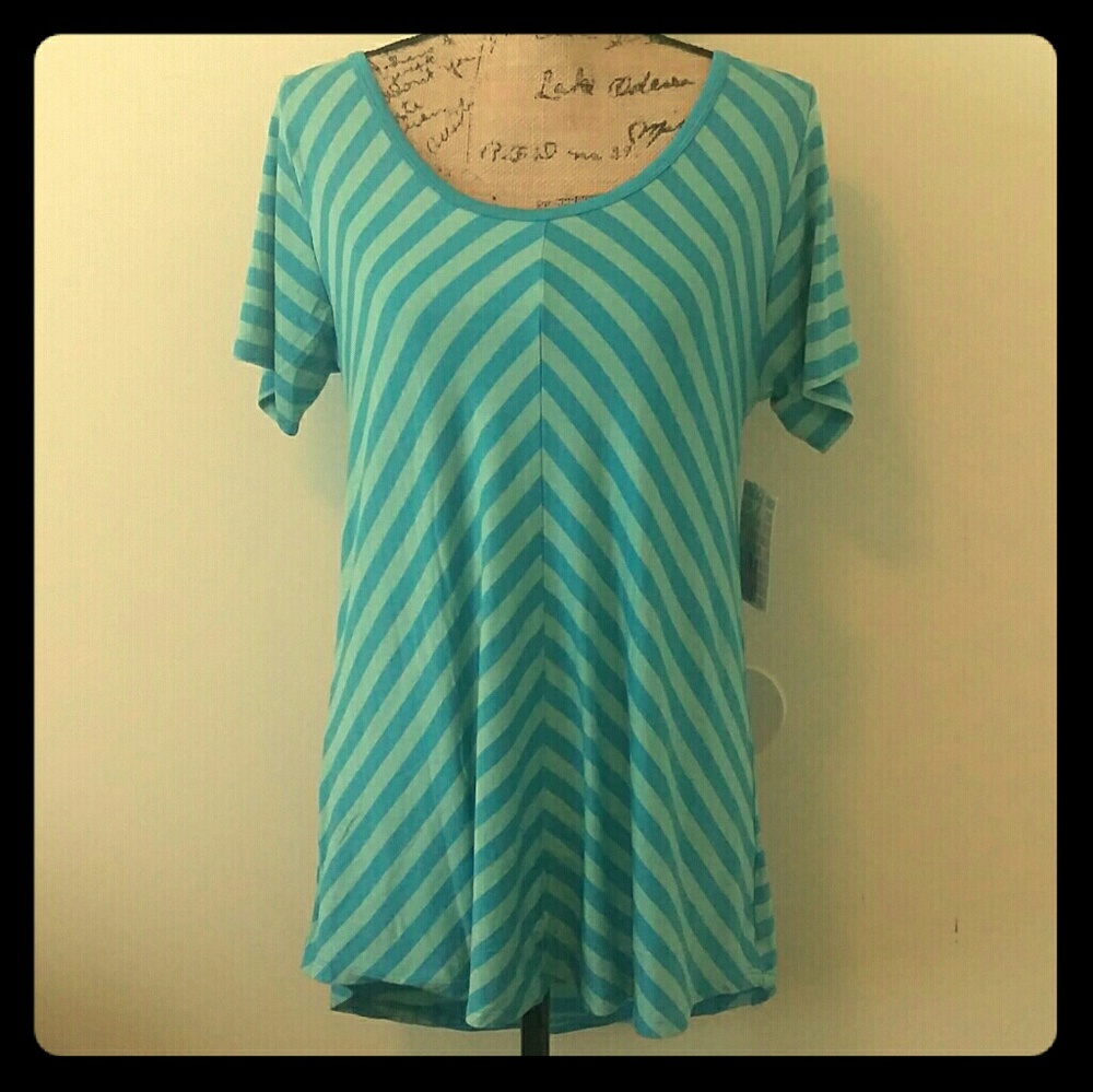 LuLaRoe Classic T ~ Turquoise & Pale Mint NWT Med.
