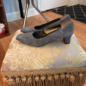 Suede block heel