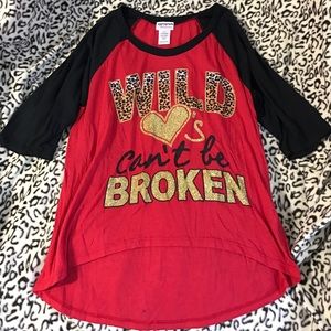 Appropriate Behavior Glitter Wild Heart Baseball T