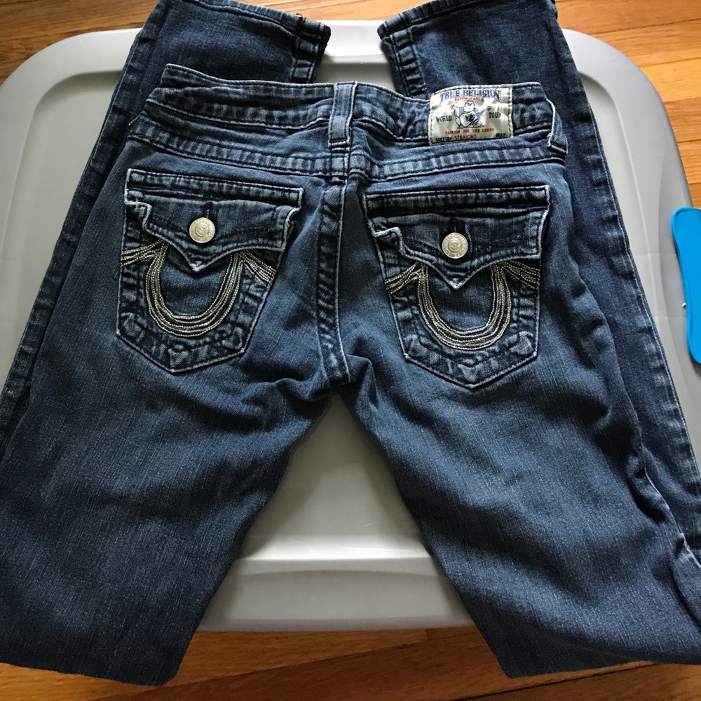 True religion 25 dark wash skinny jean