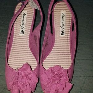 NWT purple slingback wedges, size 8