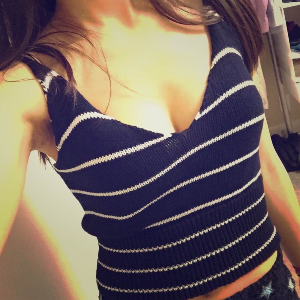 Brandy Melville Tank top. Dark Blue/ white strips
