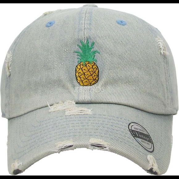 Distressed pineapple dad hats. - Picture 2 of 2