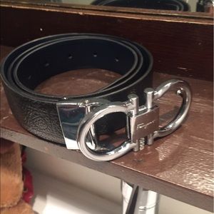 Ferragamo Double Reverse Gancini Dress Belt