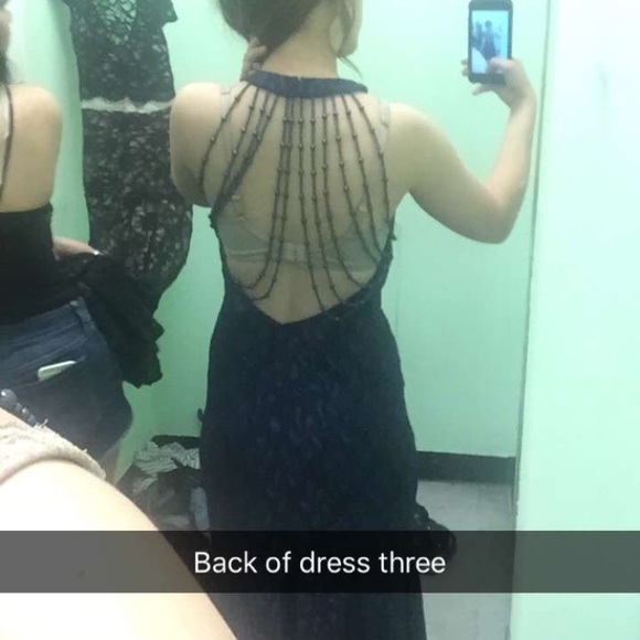 Formal blue lace dress - Picture 3 of 4