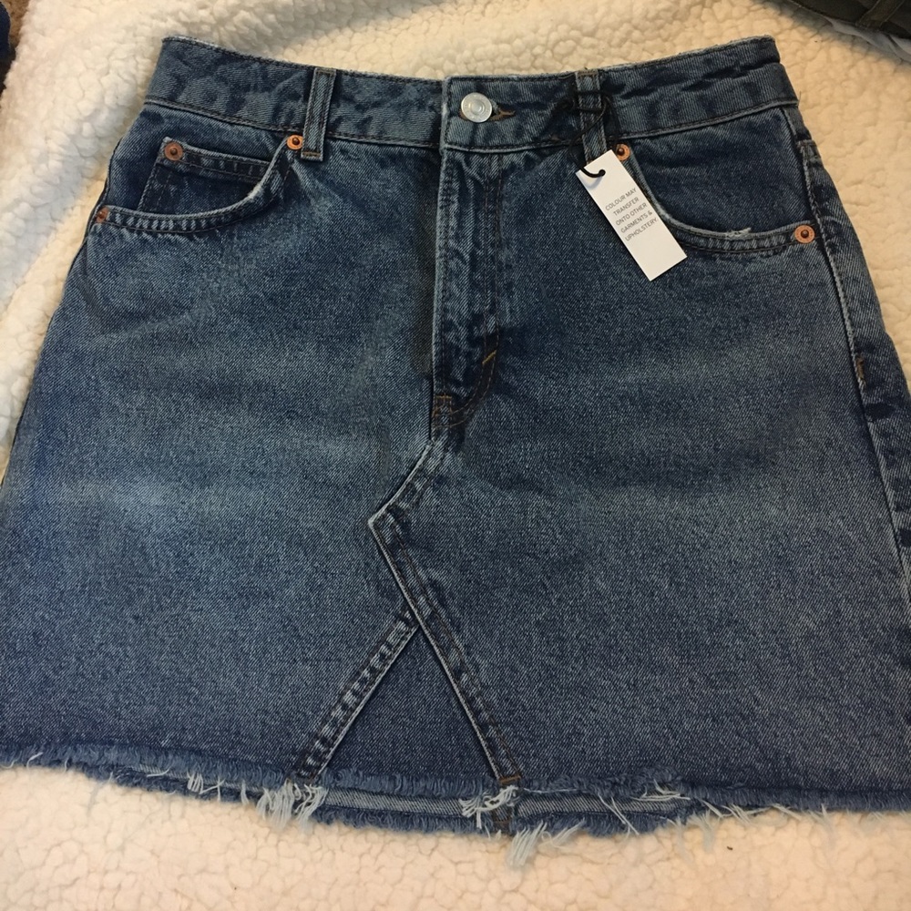 Topshop moto jean skirt