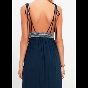 Lulu's Dresses - Days of Sunlight Navy Blue Maxi Dress Lulu's Dresses - Days of Sunlight Navy Blue Maxi Dress