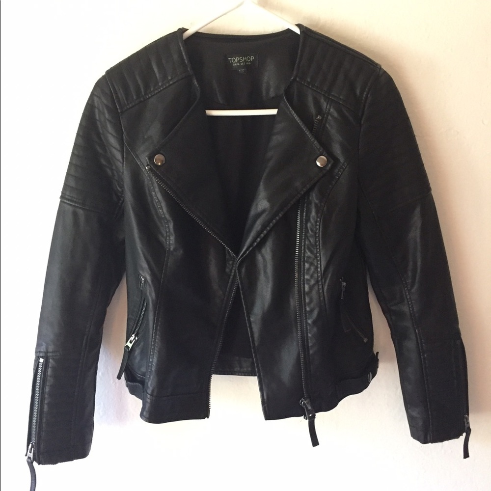 Black (faux) leather jacket