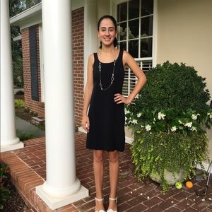 Madewell Black Silk Tie Back Dress