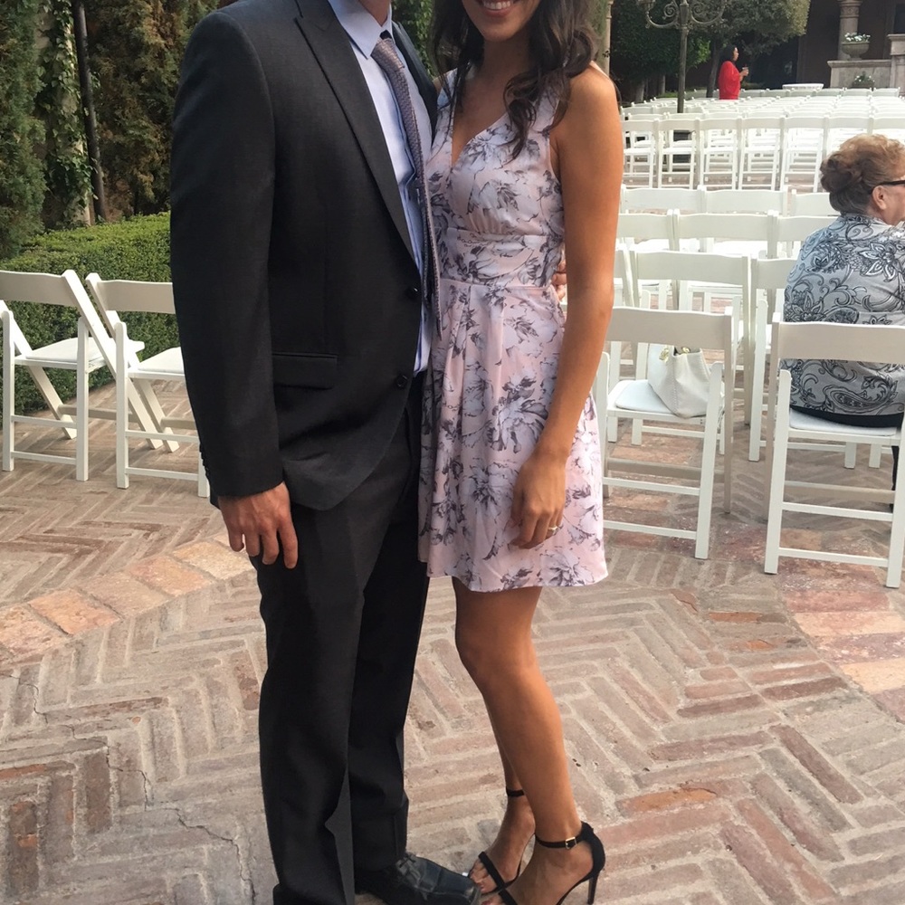 Floral Double VNeck Dress Sleeveless