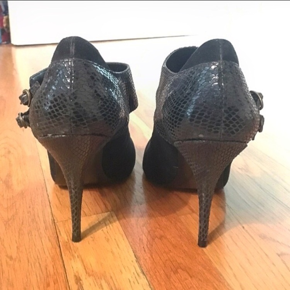 Steven By Steve Madden Suede/Python Black Heels - image 4