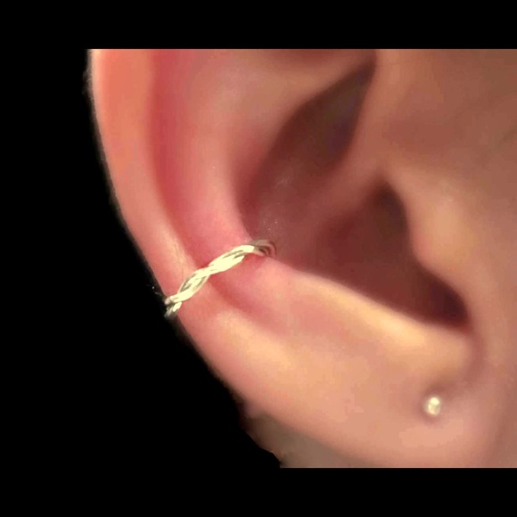 Twisted Ear Cuff 925/14K Silver/Rose/Gold - Picture 2 of 6