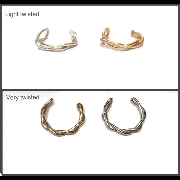 Twisted Ear Cuff 925/14K Silver/Rose/Gold - Picture 3 of 6