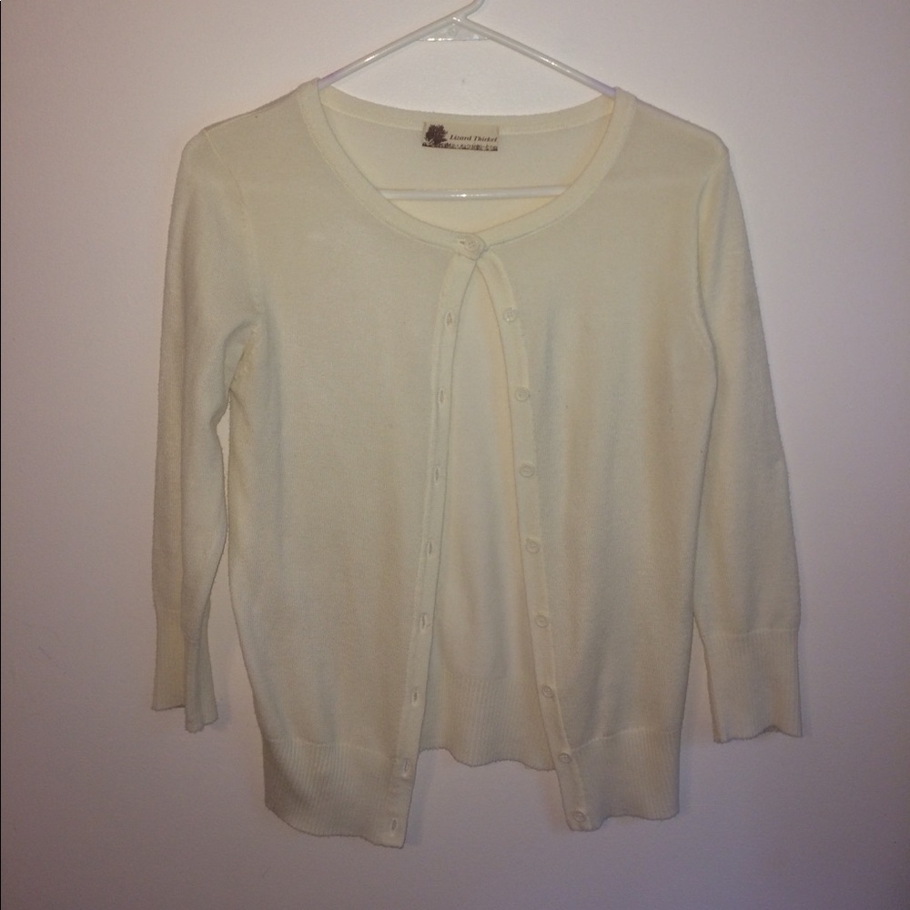 Cream Cardigan 3/4 sleeve button down