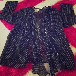 Button Up Bowtie Blouse