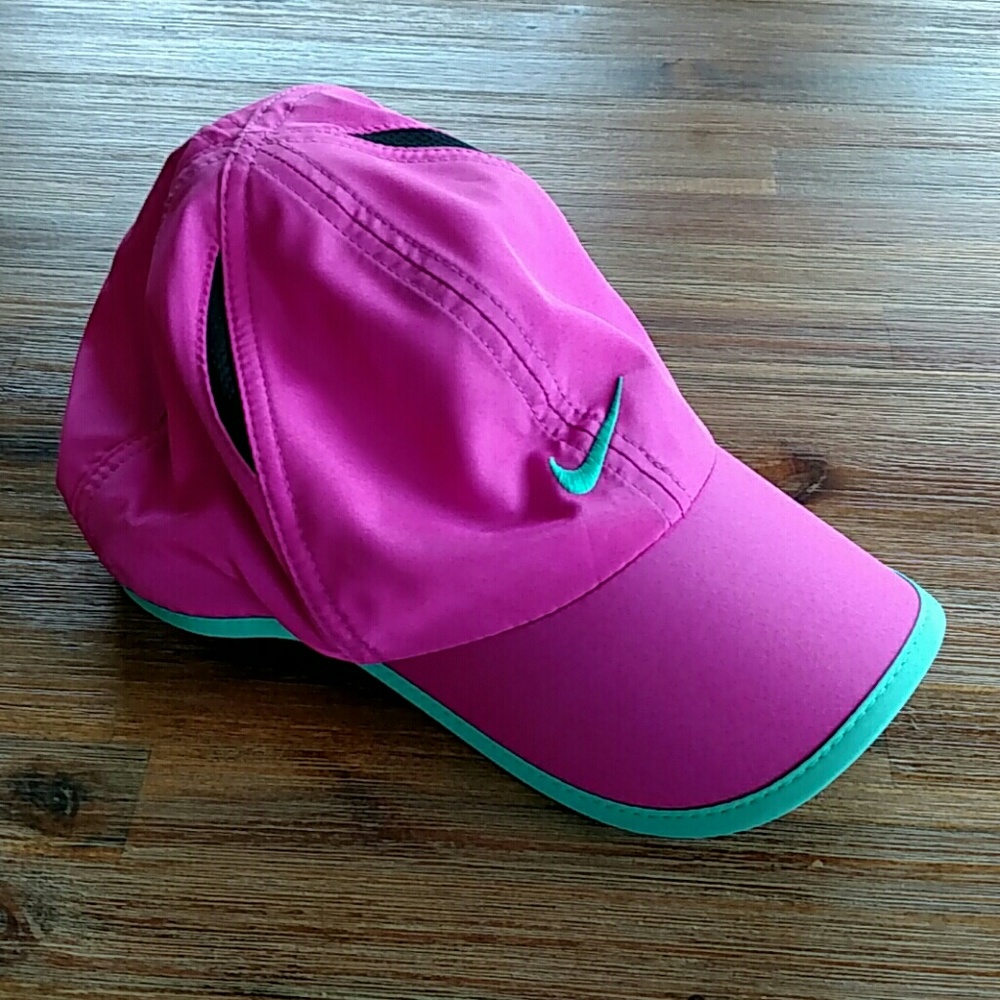 Nike Neon Pink Green Active Wear Hat Tennis