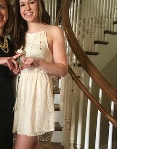 Simple cream lace dress