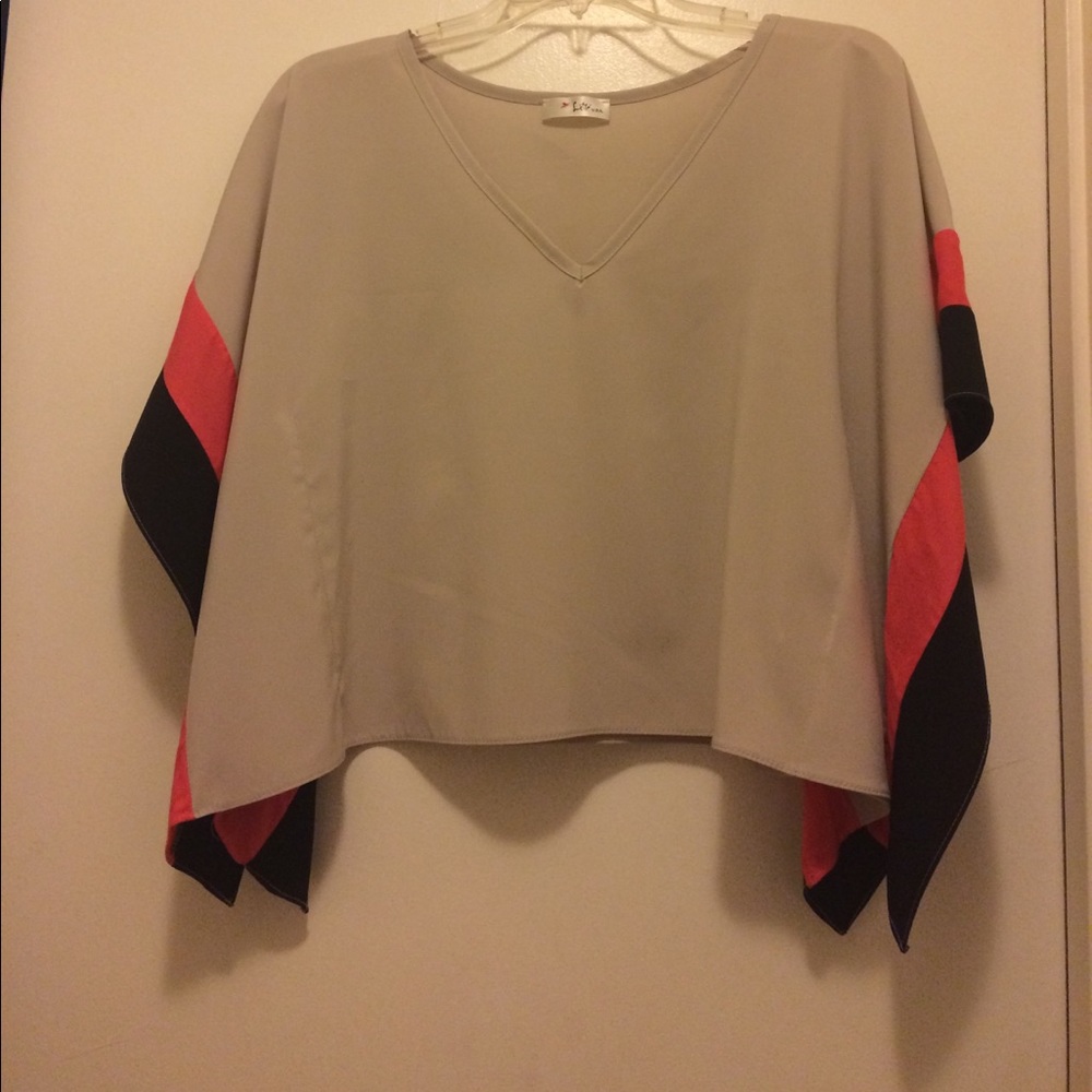 Dressy top with flowing sleeves