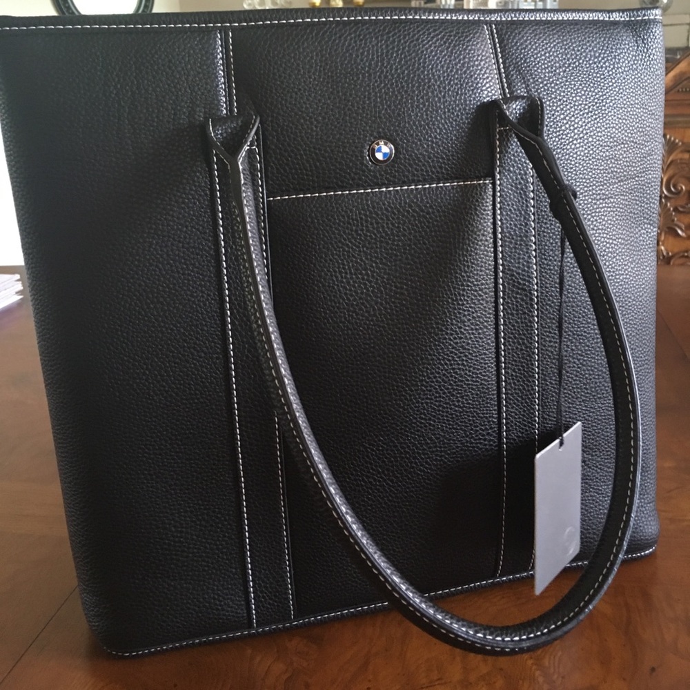 Bmw black leather tote
