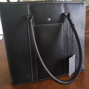 Bmw black leather tote