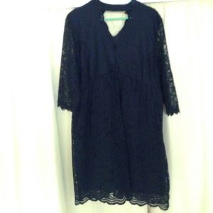 Black mini lace dress with key hole