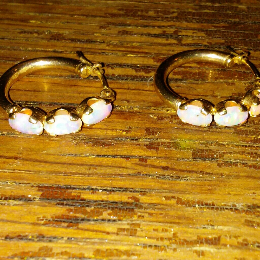White Gold Opal earrings
