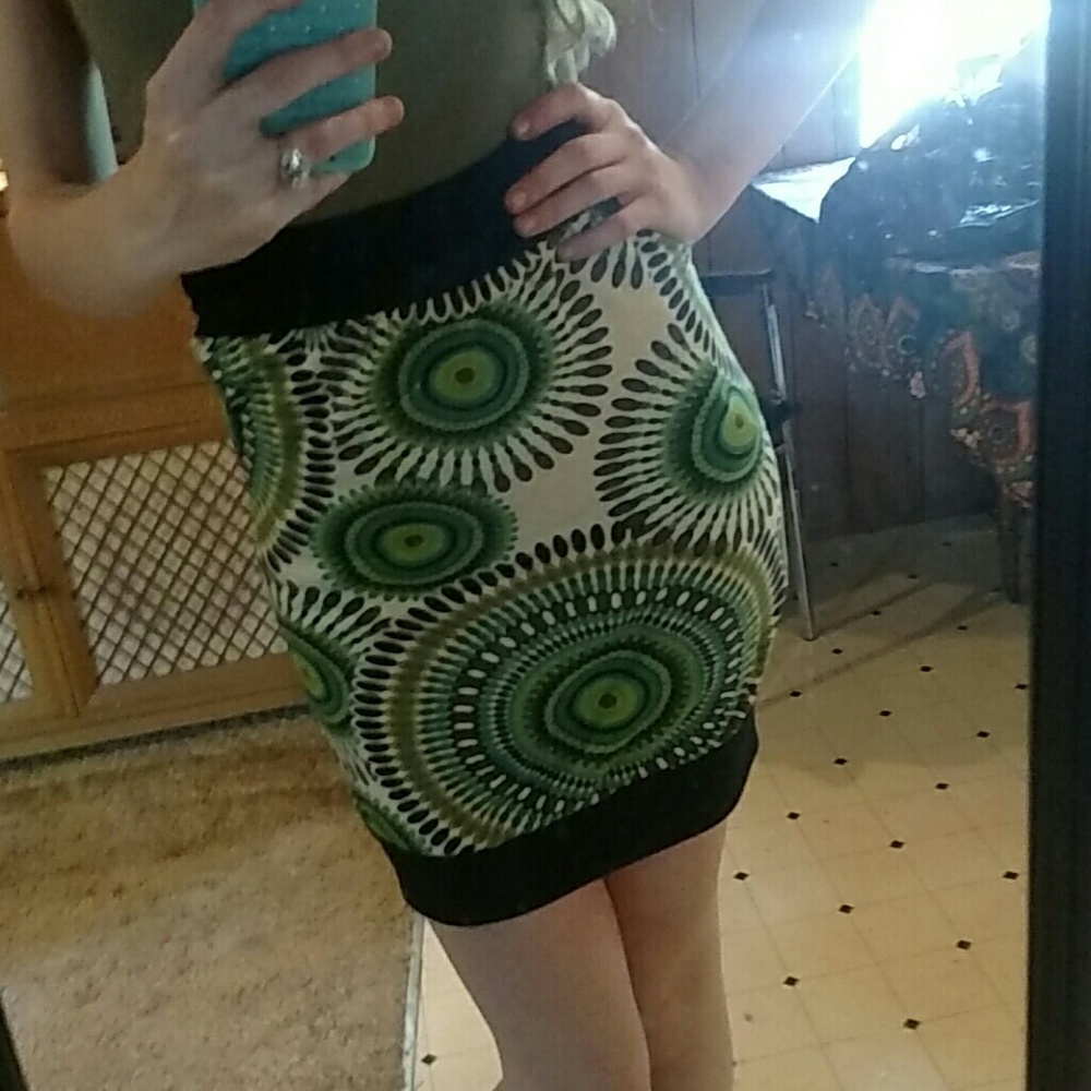 Mandala patterned pencil skirt OR tube top