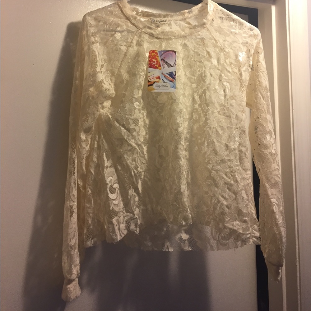 Long sleeve lave shell blouse.
