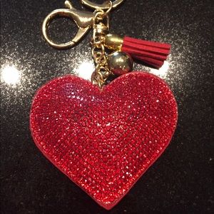 Ruby Red heart purse charm