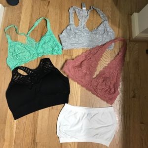 Lot of 5 bralettes (L)