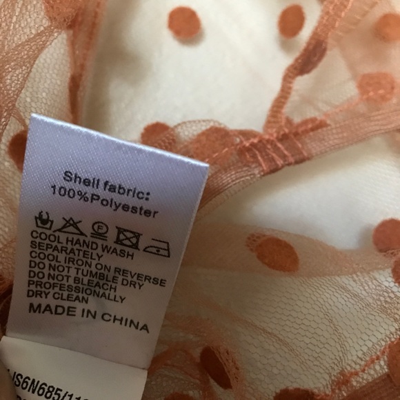 New Rare London Rust  Mesh Bell Sleeve Crop Top - Picture 6 of 6