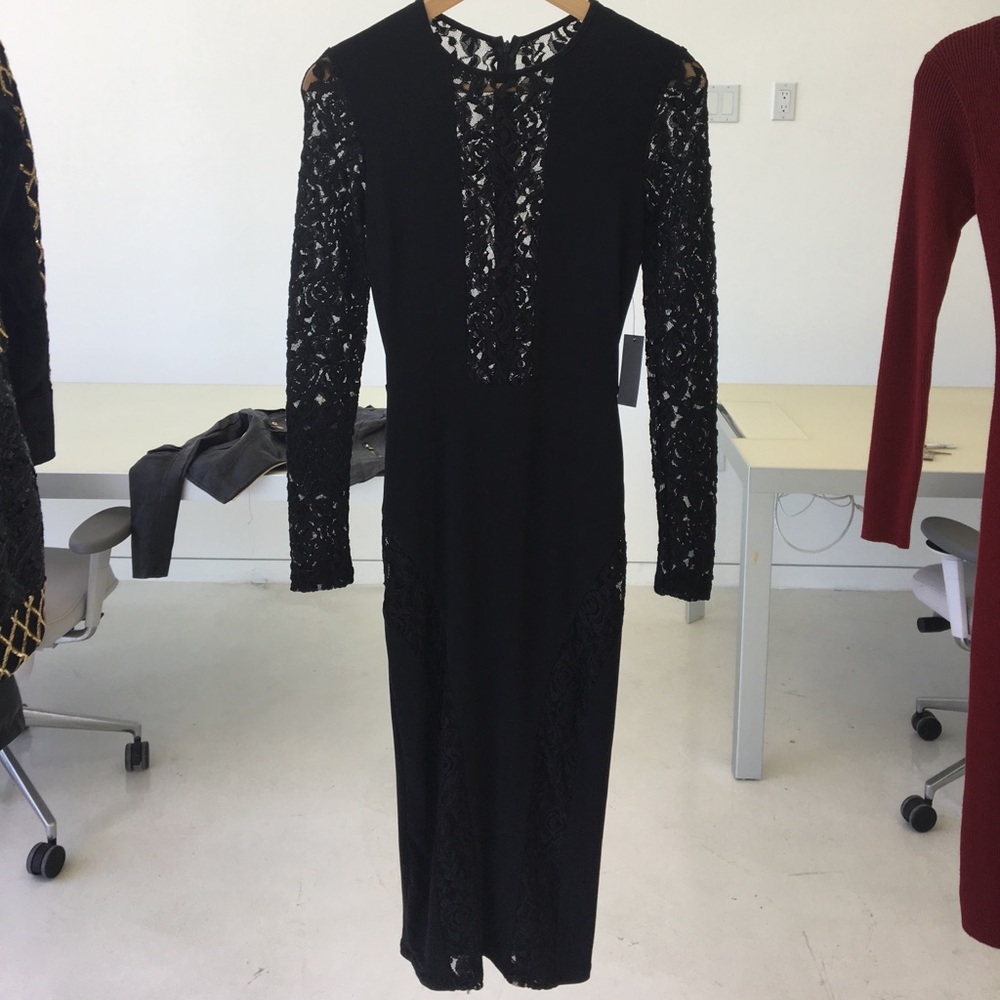 Black Lace Midi Dress