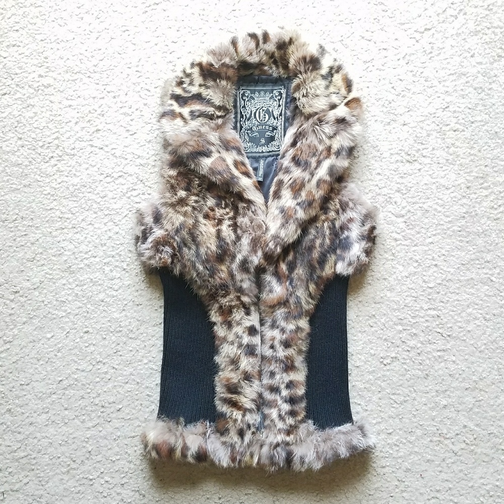 Guess rabbit furr vest