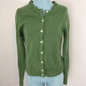 J Crew Green Lambswool Cardigan!